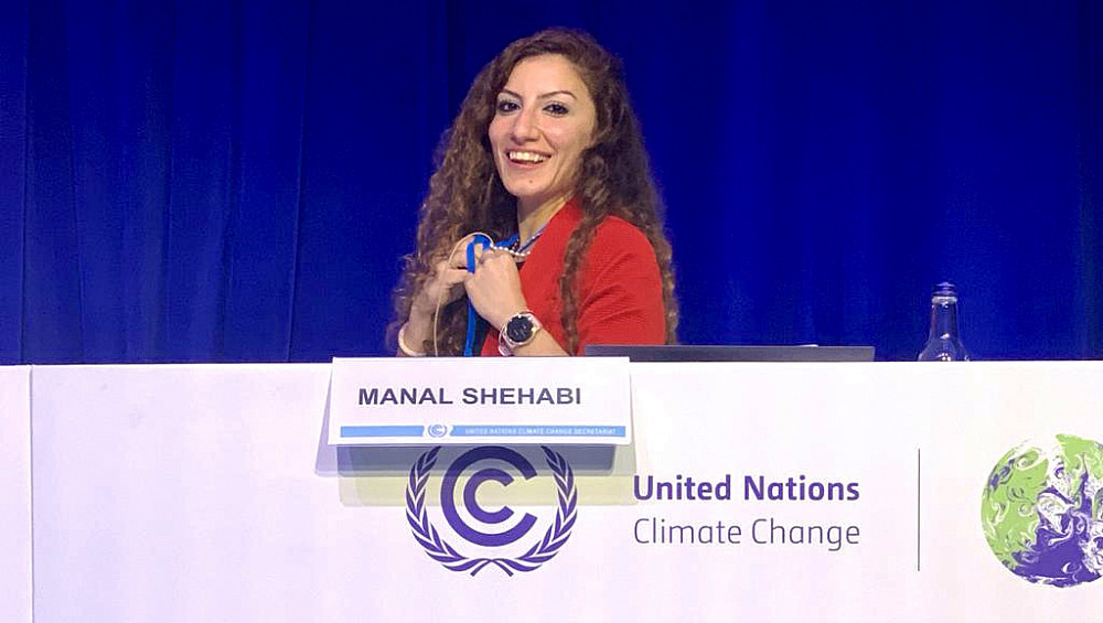 Manal Shehabi '03 participating in the 26th UN Climate Change Conference in Glasgow.