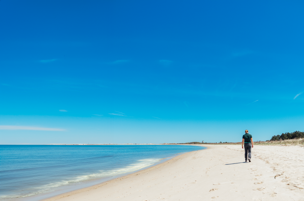 Molly Searfass walking on Beach