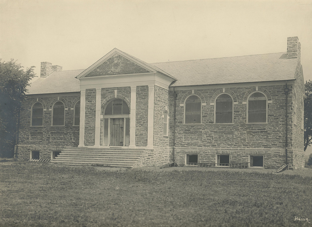 Memorial Library (now The Berman) under construction in 1922