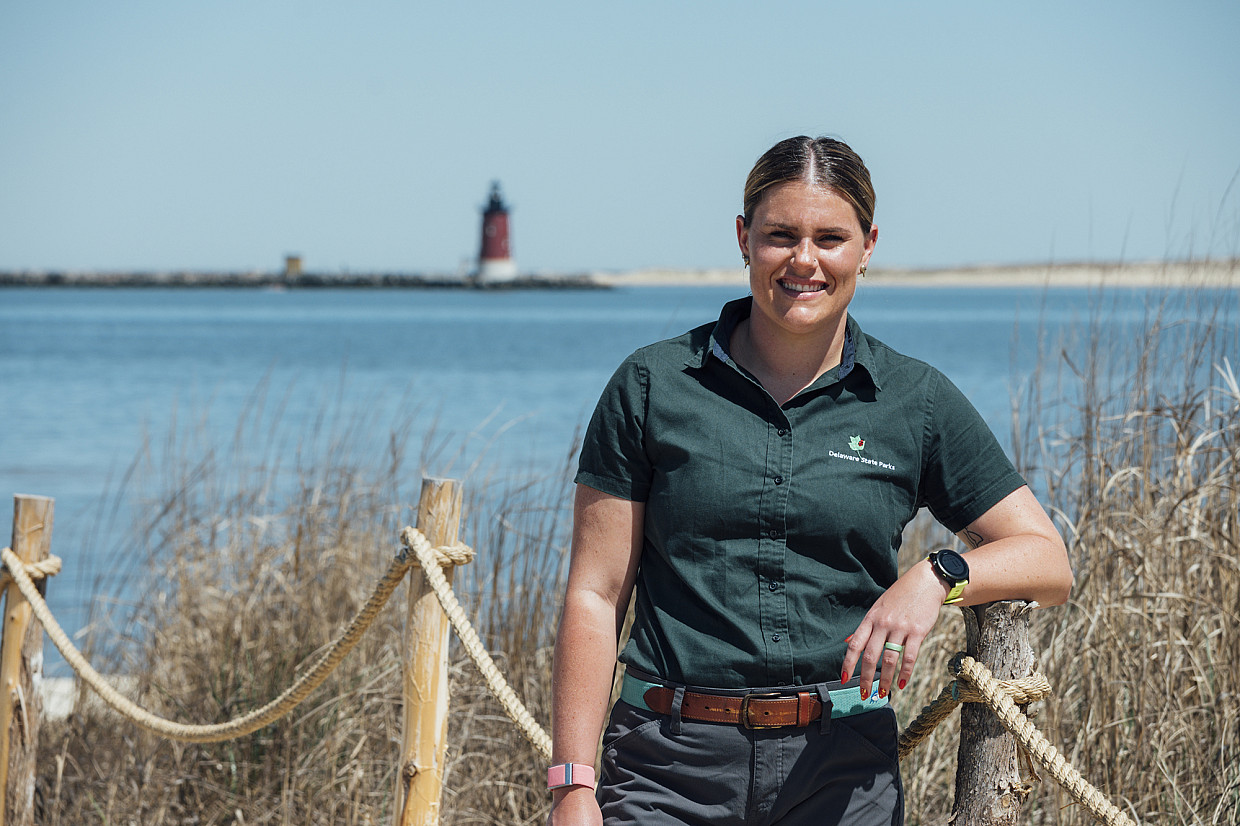 Molly Serfass '14 at Cape Henlopen State Park in Delaware.