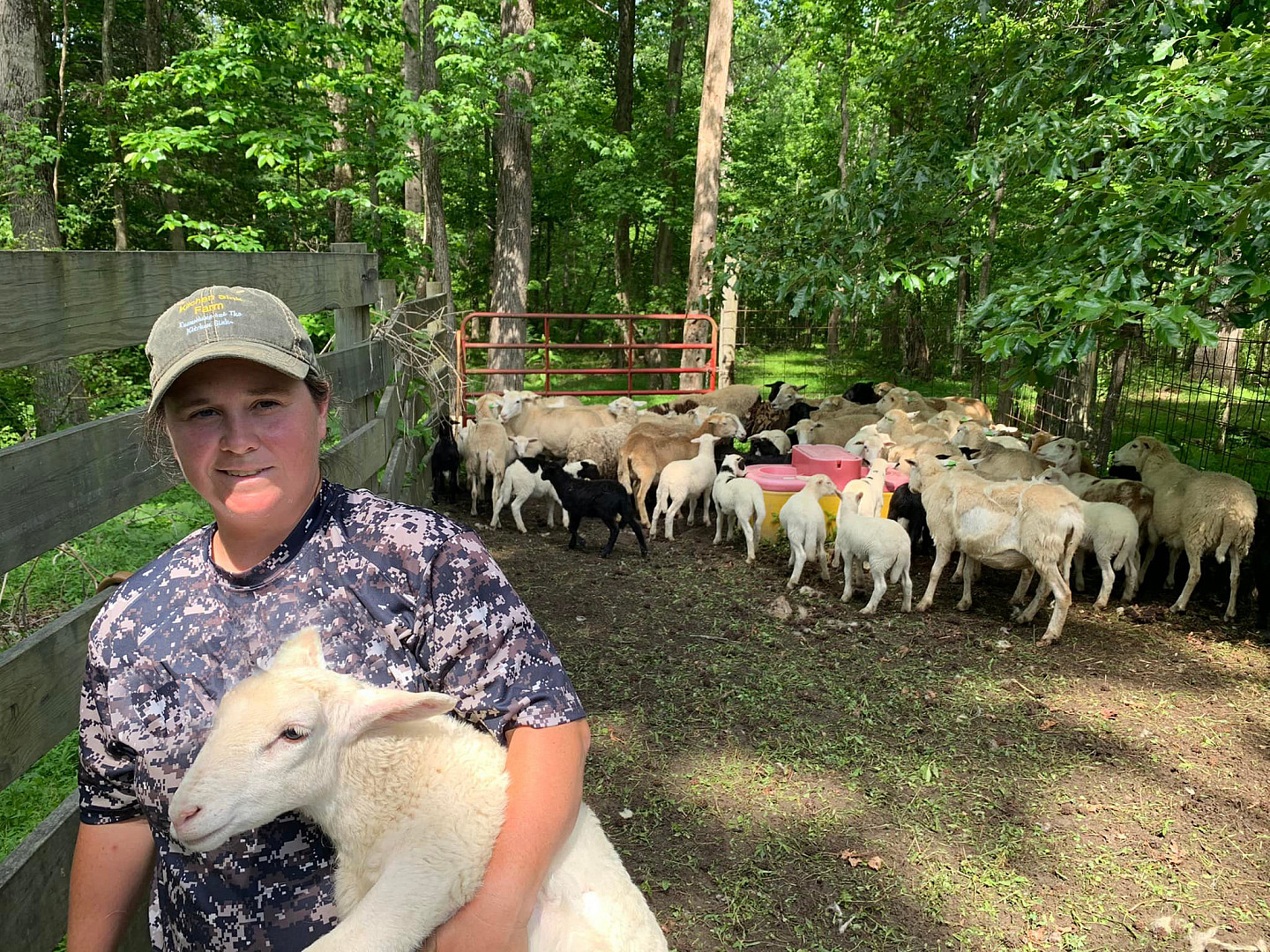 alumna Jess Lamina Gray with sheep