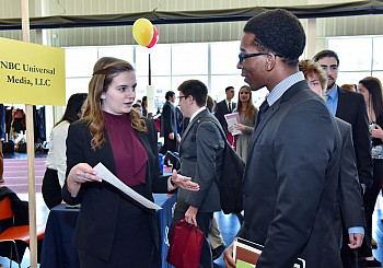 Ursinus students attend the 2016 Job, Internship and Networking Fair.