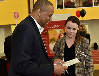 Ursinus students attend the 2016 Job, Internship and Networking Fair.