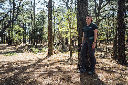 Molly Serfass '14 at Cape Henlopen State Park in Delaware.