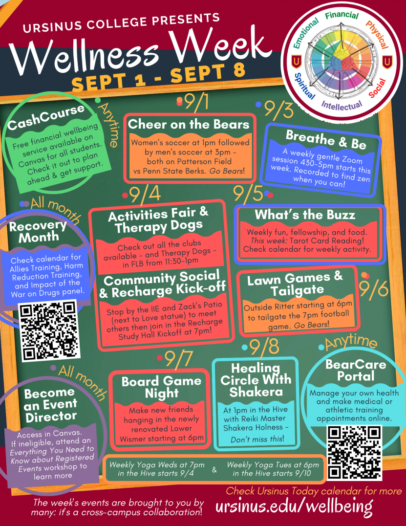 Wellness week flier - all details found on events calendar