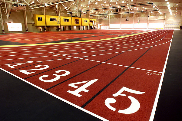 Indoor track at the Floy Lewis Bakes Center