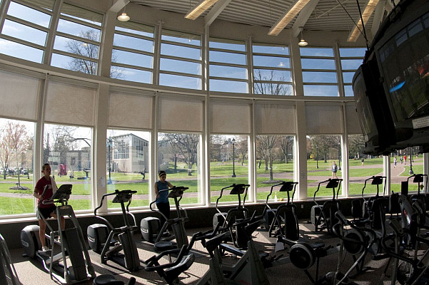 Workout equipment in the the Floy Lewis Bakes Center