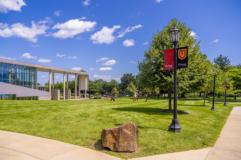 Campus Scene with flag