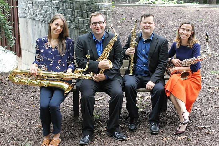 Junction Saxophone Quartet Members (l to r) Dr. Amanda Heim, Mr. Tim Puglio, Dr. Todd Goranson and Dr. Holly Hubbs. 