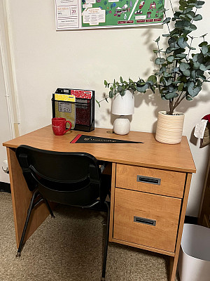 desk and chair