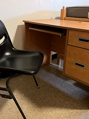 desk and chair
