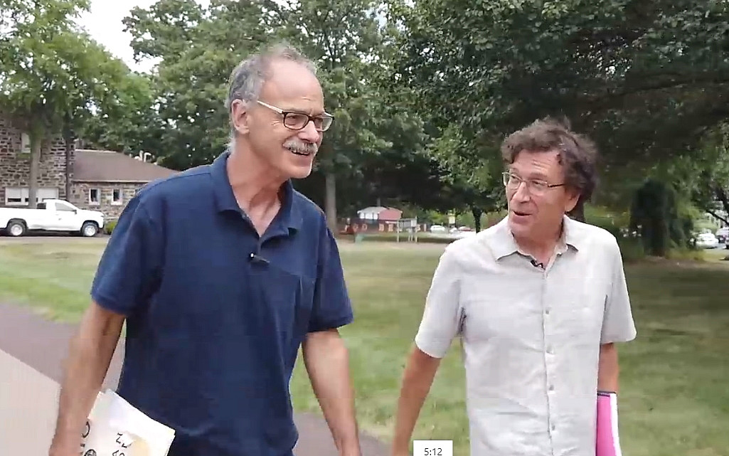 Professors Paul Stern and Robert Dawley walk on campus and discuss The Allegory of the Cave.