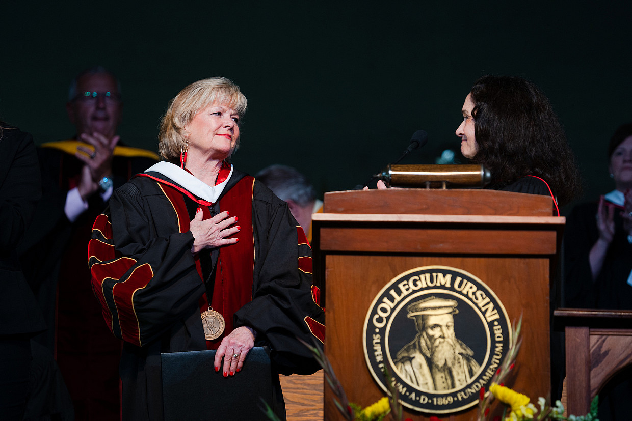 An endowed fund was established to honor President Marsteller's mentorship of staff. She also was presented with a special citation durin...