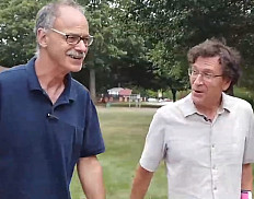Professors Paul Stern and Robert Dawley walk on campus and discuss The Allegory of the Cave.