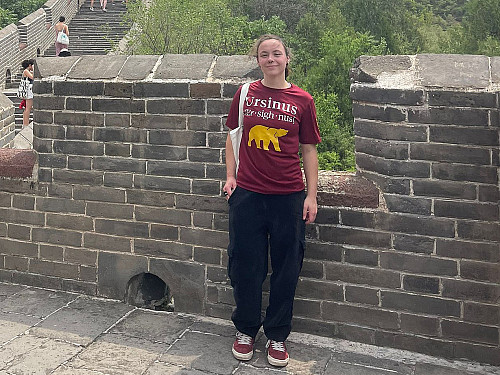 Juniper Bauroth-Sherman '26 visits the Great Wall of China as a part of her study abroad trip with the Princeton-in-Beijing Pro...