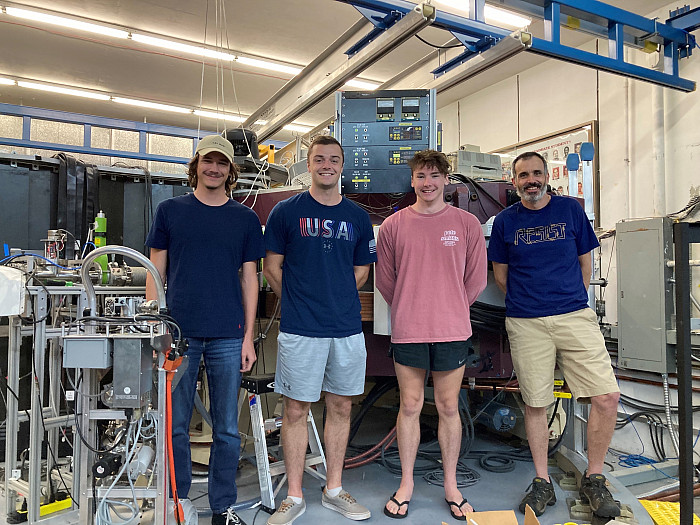 Ursinus students and Professor Lew Riley work with the Split-Pole Spectraph at the Fox Lab at Florida State University as part of the Fox...