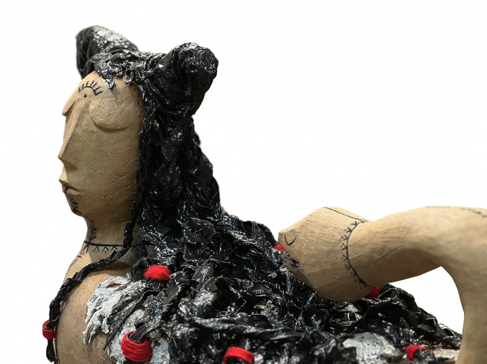 Sahar Tarighi (Kurdish, b. 1987), Samaran, 2022. Clay, fabric, foam, yarn, metal. Courtesy of the Artist.