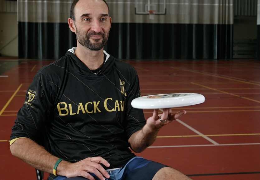 Professor of Physics Tom Carroll discussing his love of the sport of ultimate.