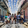 Associate Professor of Politics Rebecca Evans and the 2022 cohort of Melrose Fellows pose in Puerto Rico.