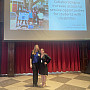Angela Upright and Joanna Timmerman in the Hall of Flags at the University of Pennsylvania.