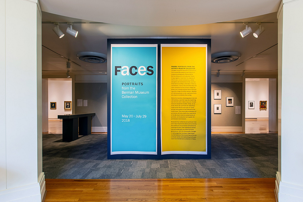 Installation view of Faces