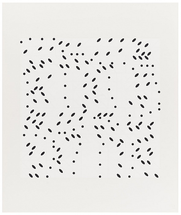 Larry Poons, Black and White, n.d.