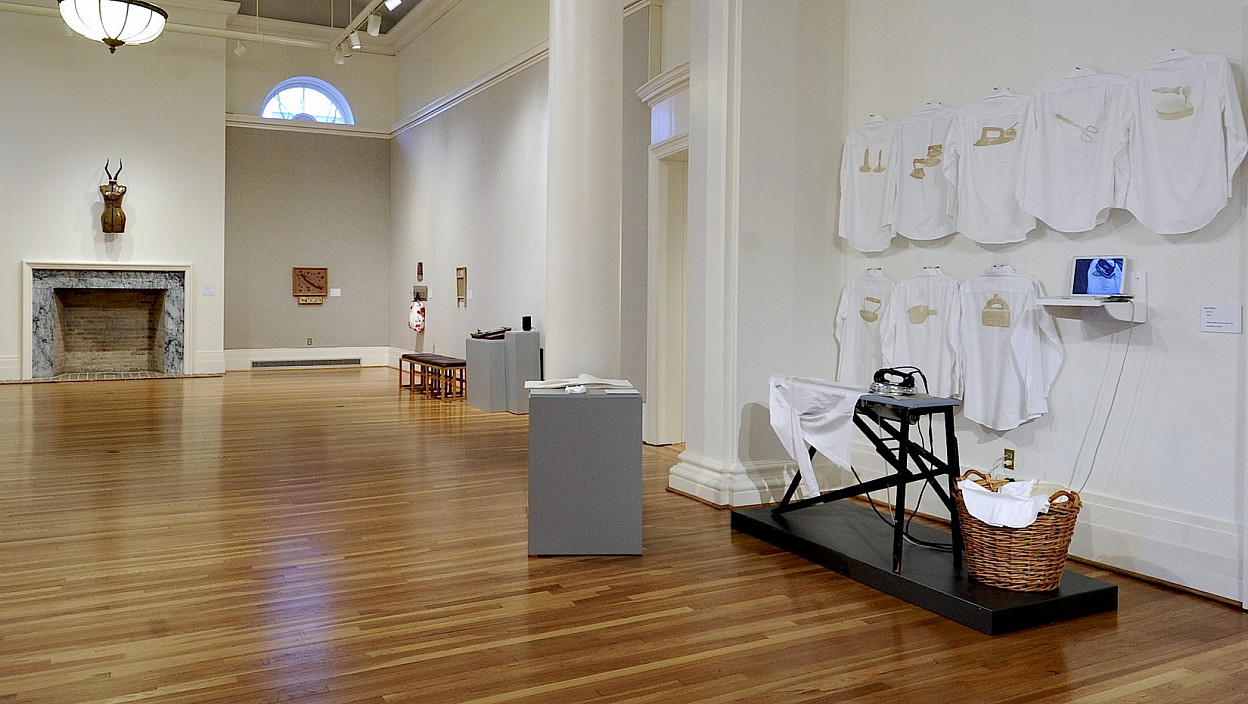 Installation view of Reimagining the Distaff Toolkit.