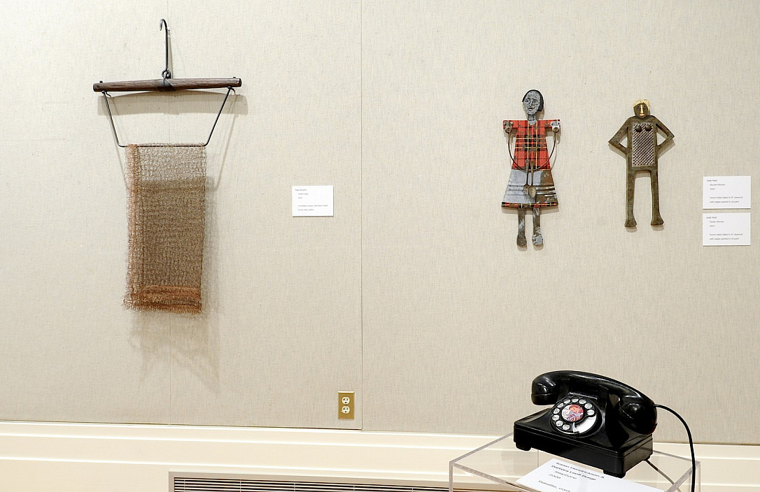 Installation view of Reimagining the Distaff Toolkit.