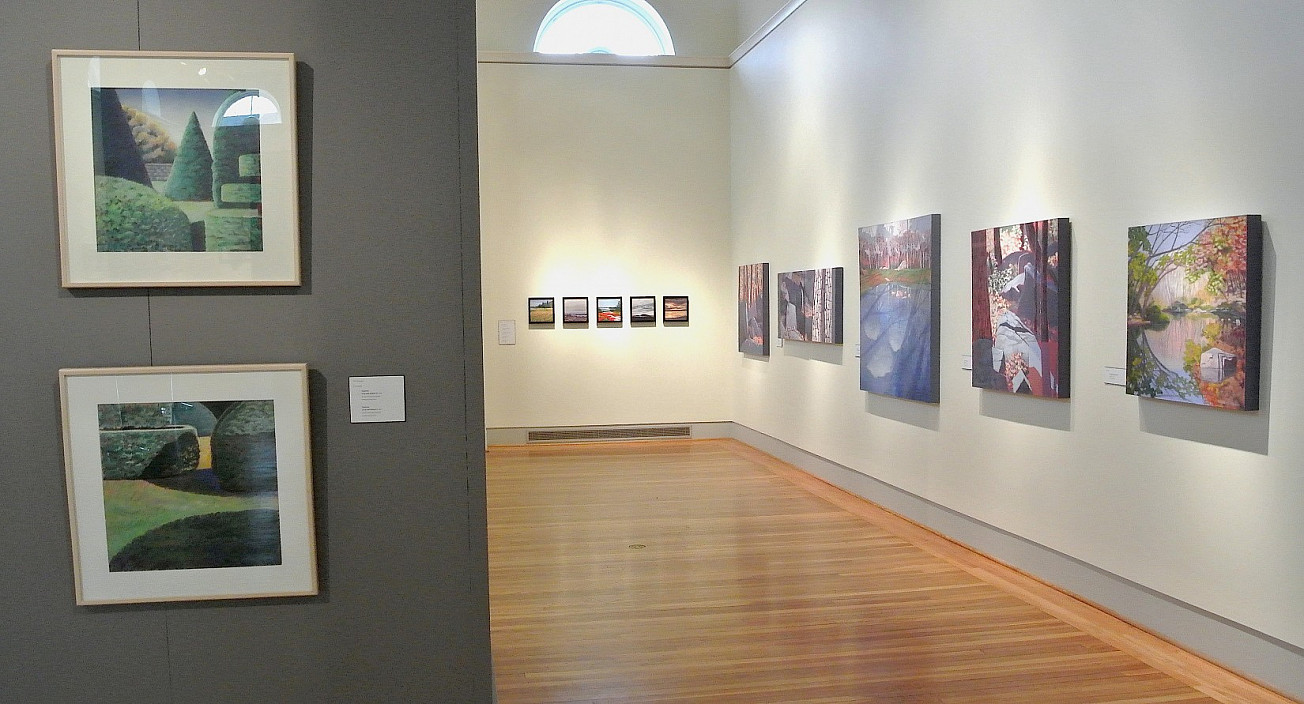 Installation view of Barbara J. Zucker: 40 Years of Painting: A Visual Journey.