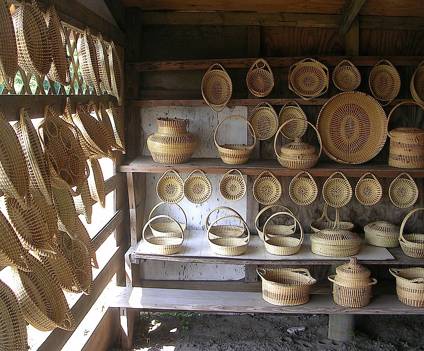 Installation view of Grass Roots: African Origins of an American Art.