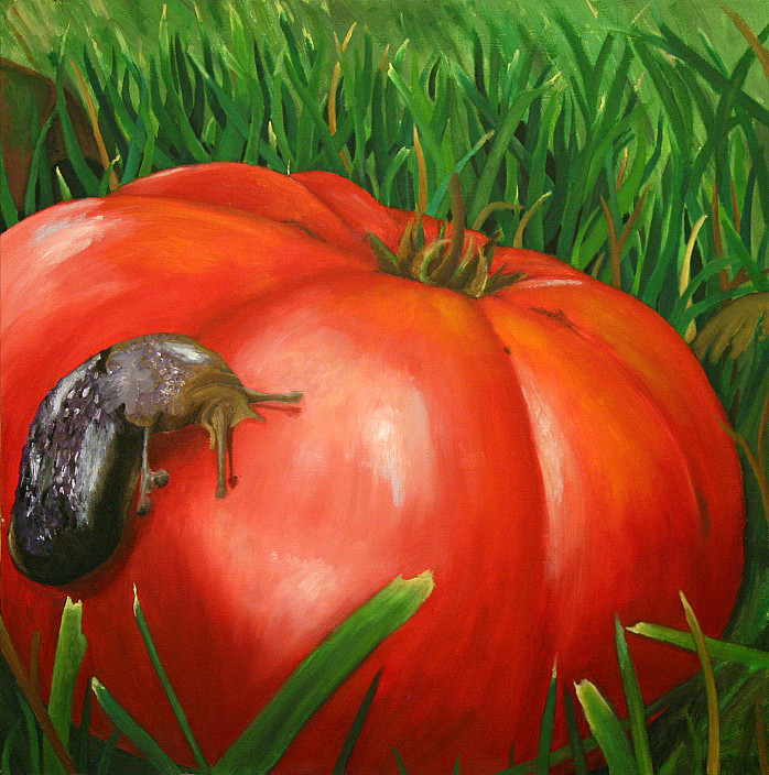 Julia Huff, Slug on Tomato, 2019.