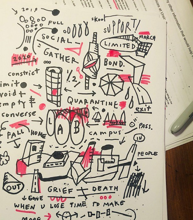 Katie Merz's notes from the graphic translation process