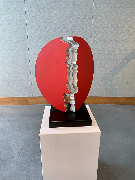 Paul Sisko, Two Red Half Circles on a Square Base (maquette), n.d.