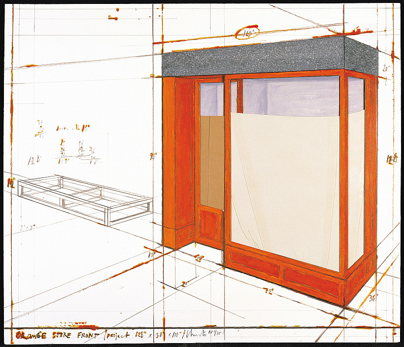 Christo, Orange Store Front Project, 1991.