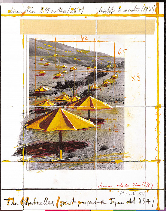 Christo, The Umbrellas--project for Japan and USA, 1991.