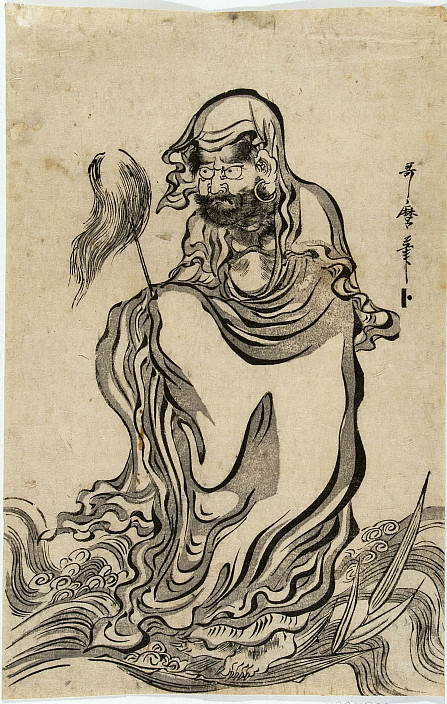 Kitagawa Utamaro, Bodhidharma Crossing the Yangzi on a Reed, n.d.