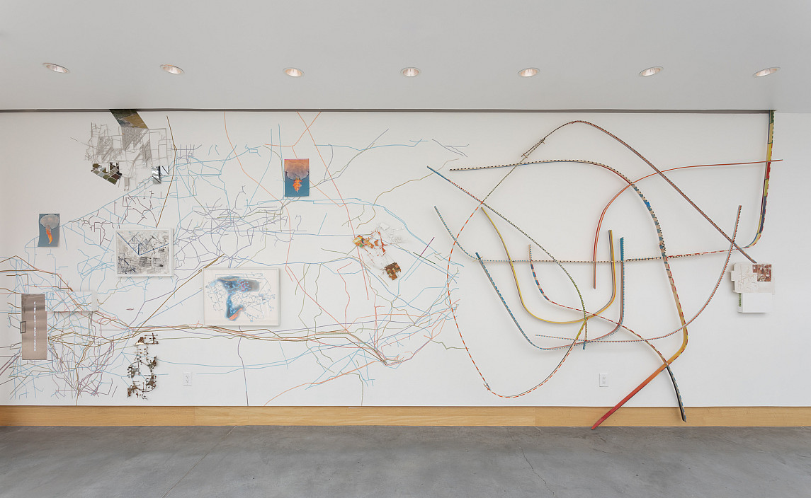 Installation view of 2024 exhibition Adriane Colburn: Paths of Extraction.