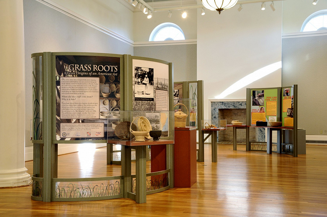 Installation view of Grass Roots: African Origins of an American Art.