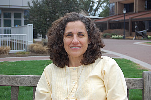 Lisa Grossbauer posing outside on the Ursinus campus