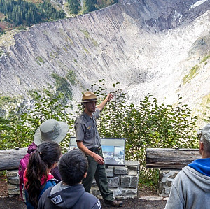 Photo of Amos Almy working in a national park