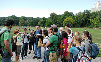 Urban foraging tour in Prospect Park, New York, NY.