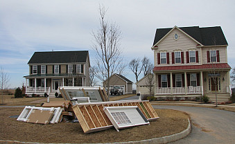 Delivery of pre-fab interior components.