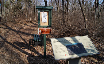 Interpretive trail through forested area.