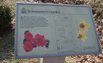 Interpretive signage for the ornamental gardens outside the main house.