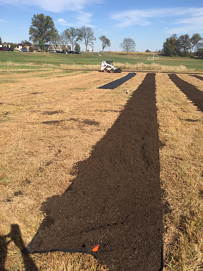 Early days: working to prepare the site for planting in Fall 2019.