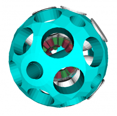 Visualization of the UCGretina geant4 simulation of the GRETINA Gamma-ray Tracking Array used by ...