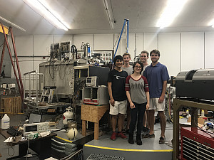 Jessica Nebel-Crosson (UC '21) and collaborators in front of the Super Enge split-pole spectrogra...