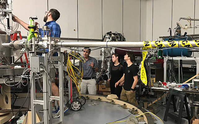 Max Liggett '20 and Lisa Skiles '19 visiting the Fox Nuclear Structure Lab at Florida State University