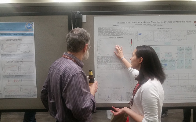 Zoe Rowley explains her research at DAMOP 2017 in Sacramento, CA.