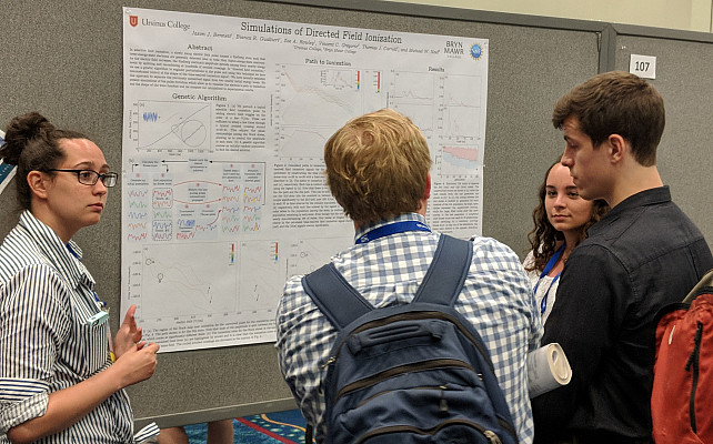 Zoe Rowley, Bianca Gualtieri, and Jason Bennett answer questions about their research at DAMOP 2018 in Ft. Lauderdale, FL.